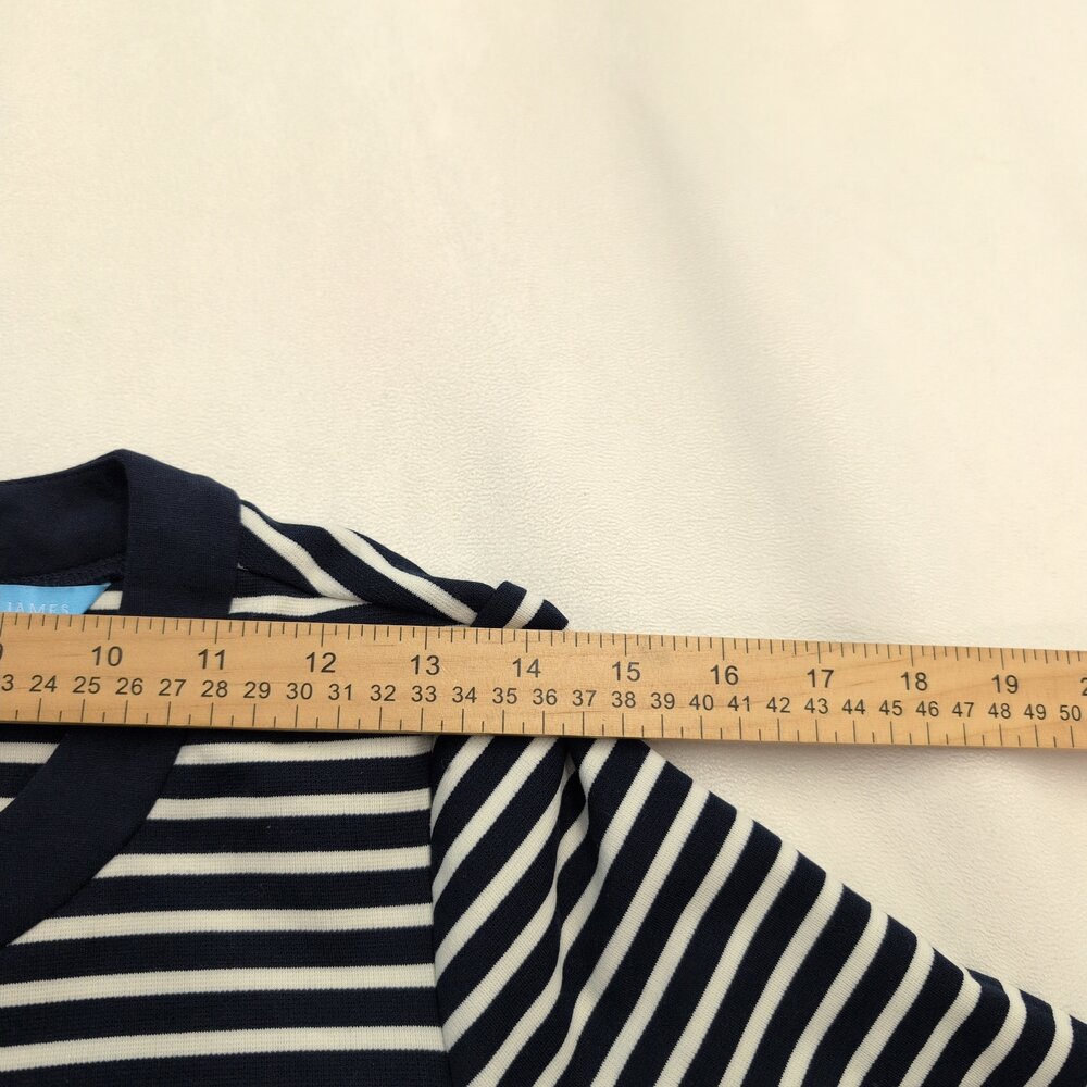 Draper James Navy White Striped Midi Dress Size XS - Picture 8 of 10